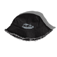 Distressed denim bucket hat
