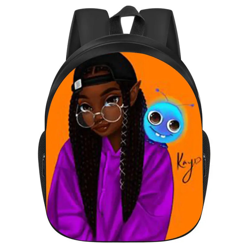 African girl school backpack Funky African
