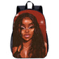 African girl school backpack