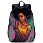 African girl school backpack