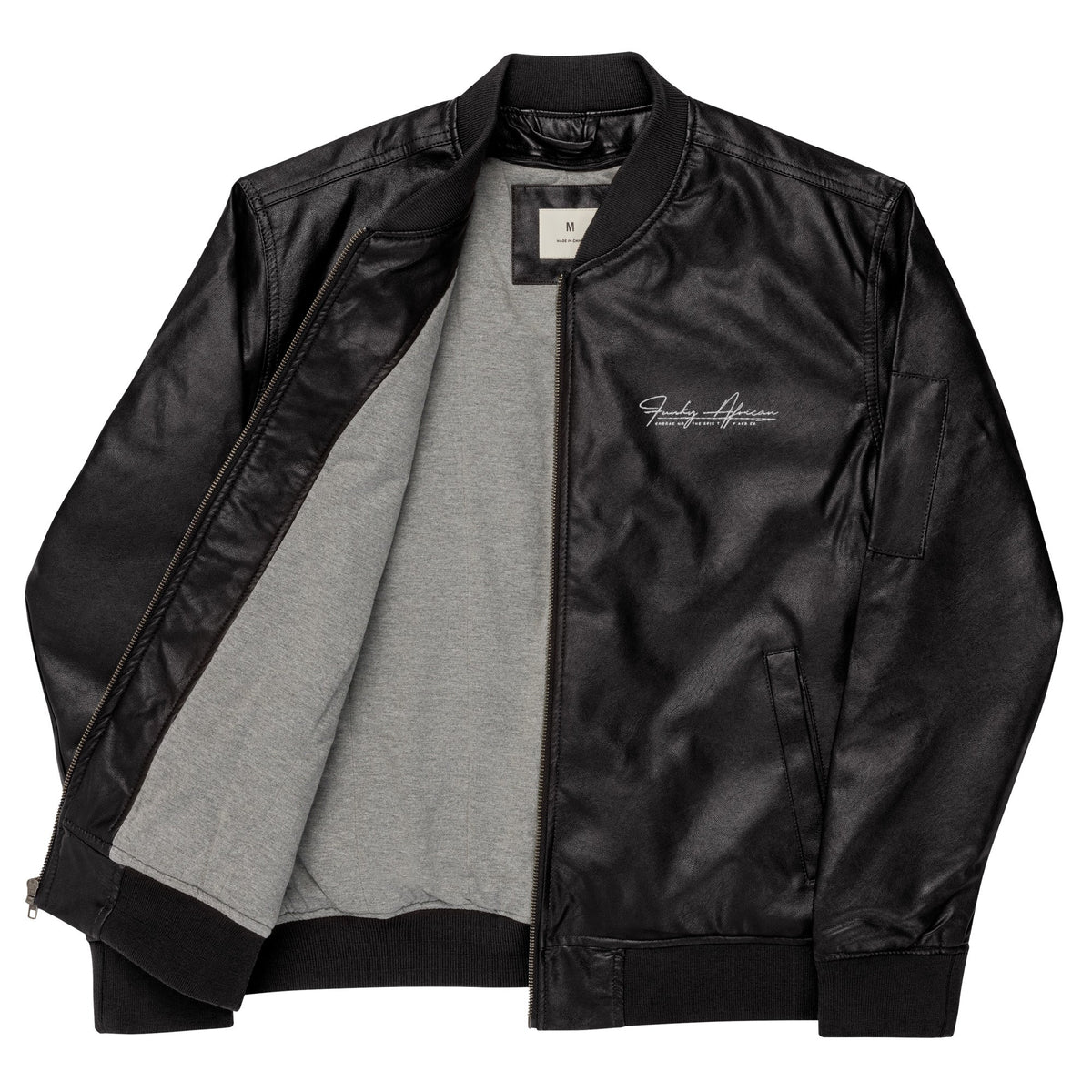 Funky African Leather Bomber Jacket Funky African