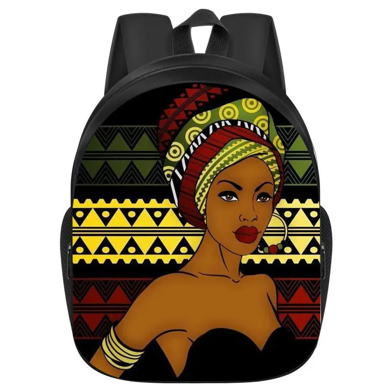 African girl school backpack Funky African