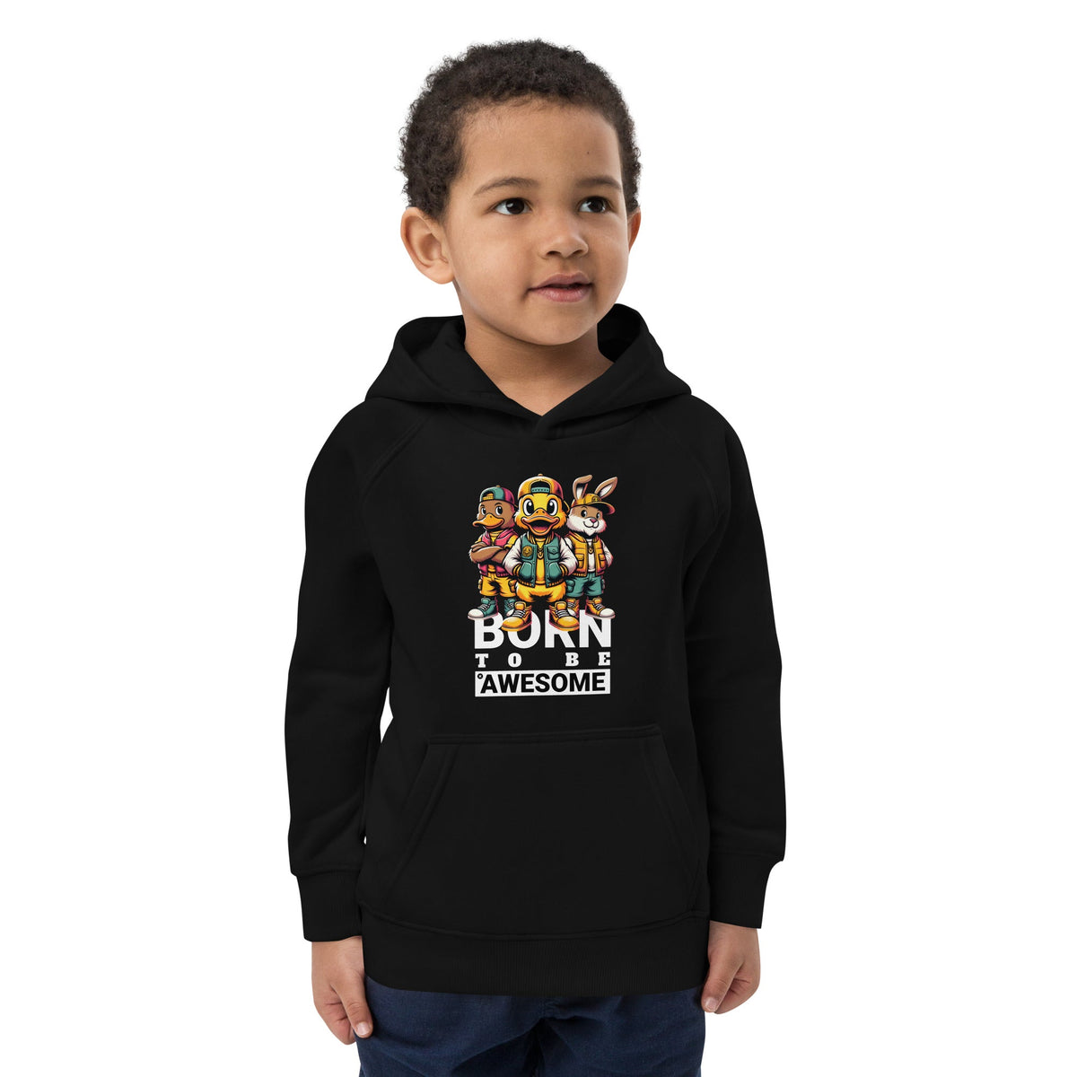 Born to be Awesome Kids eco hoodie Funky African
