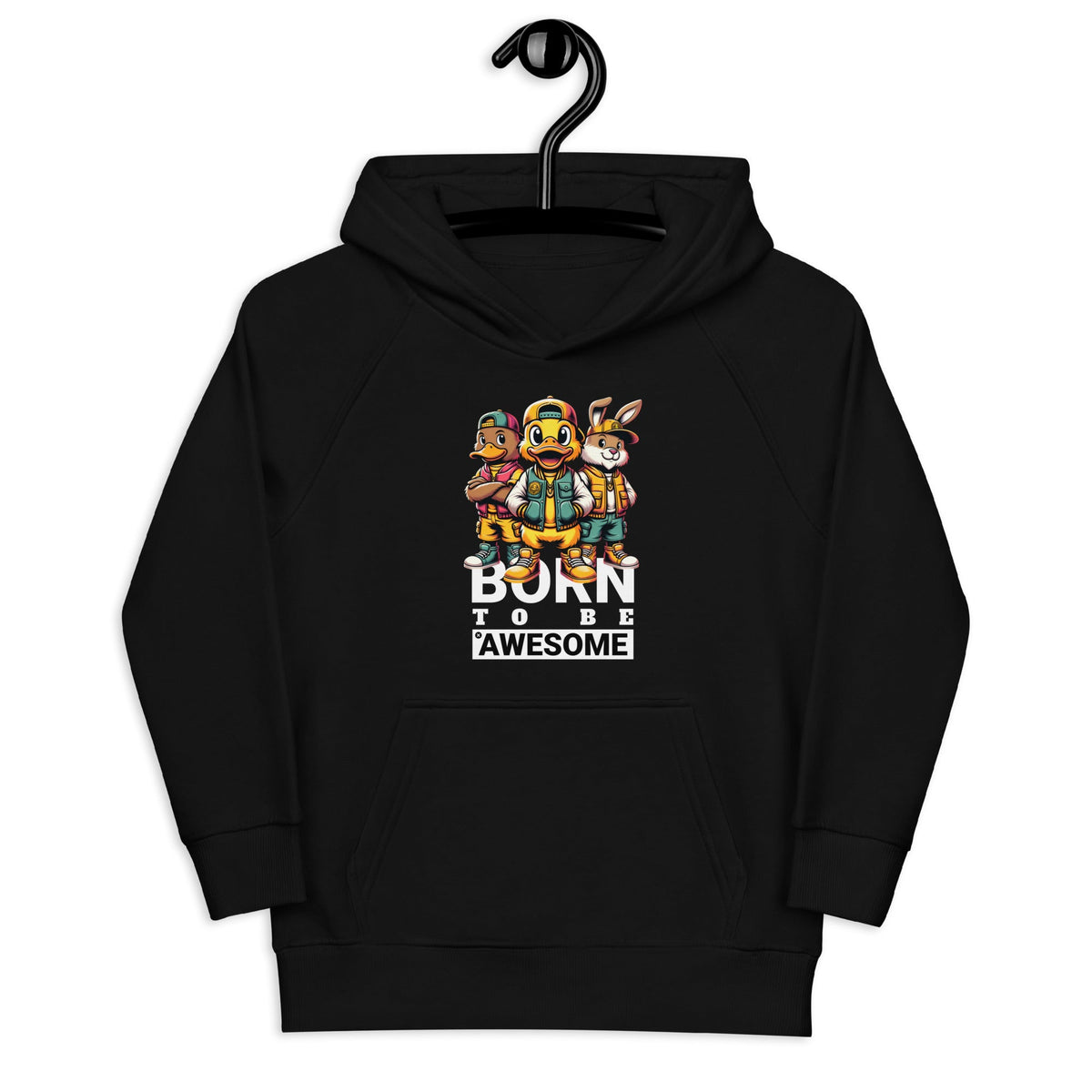 Born to be Awesome Kids eco hoodie Funky African