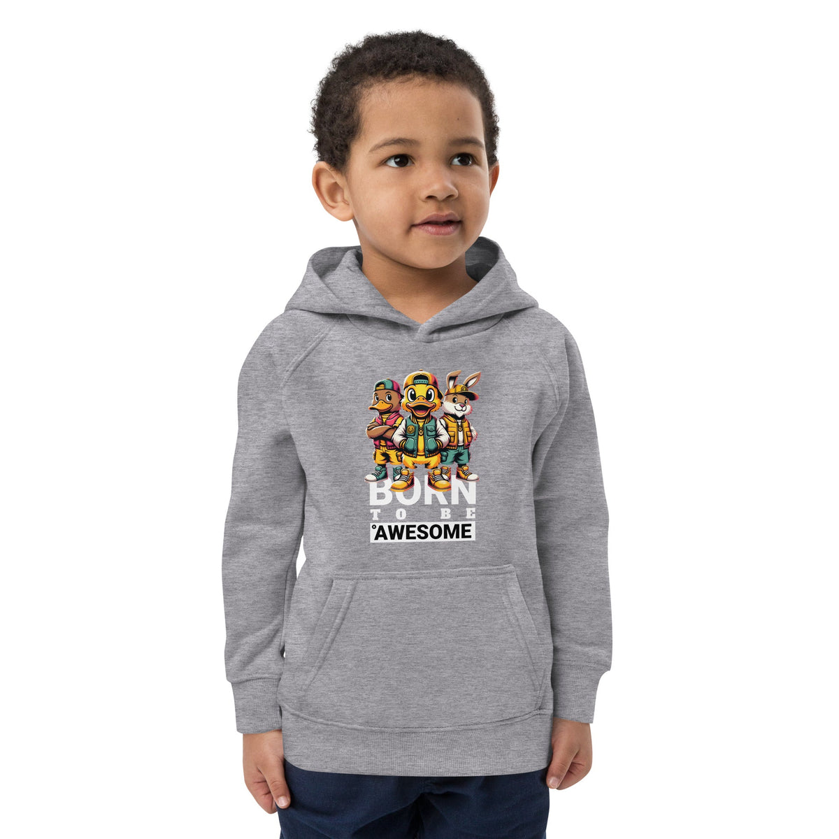 Born to be Awesome Kids eco hoodie Funky African