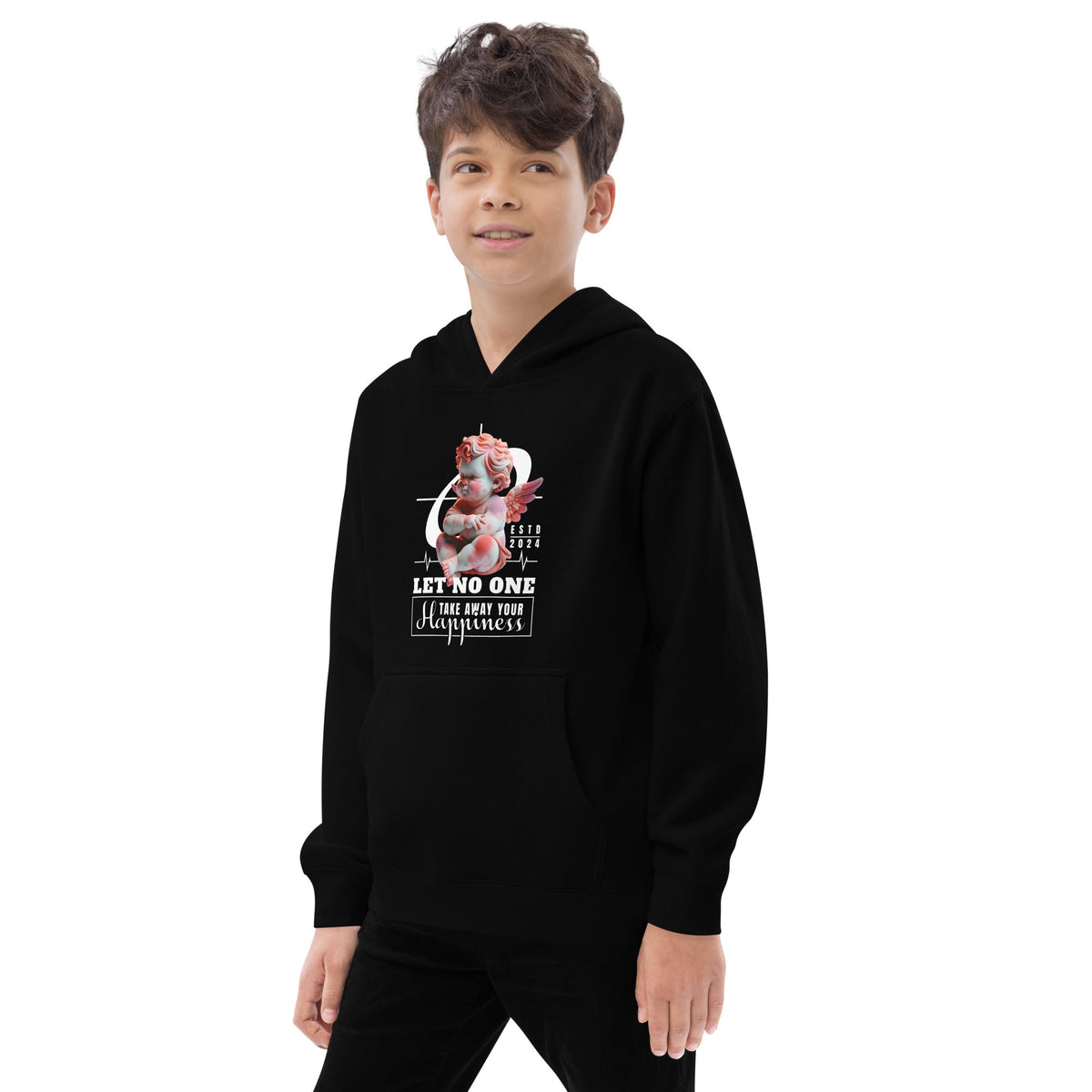 Happiness Kids fleece hoodie Funky African