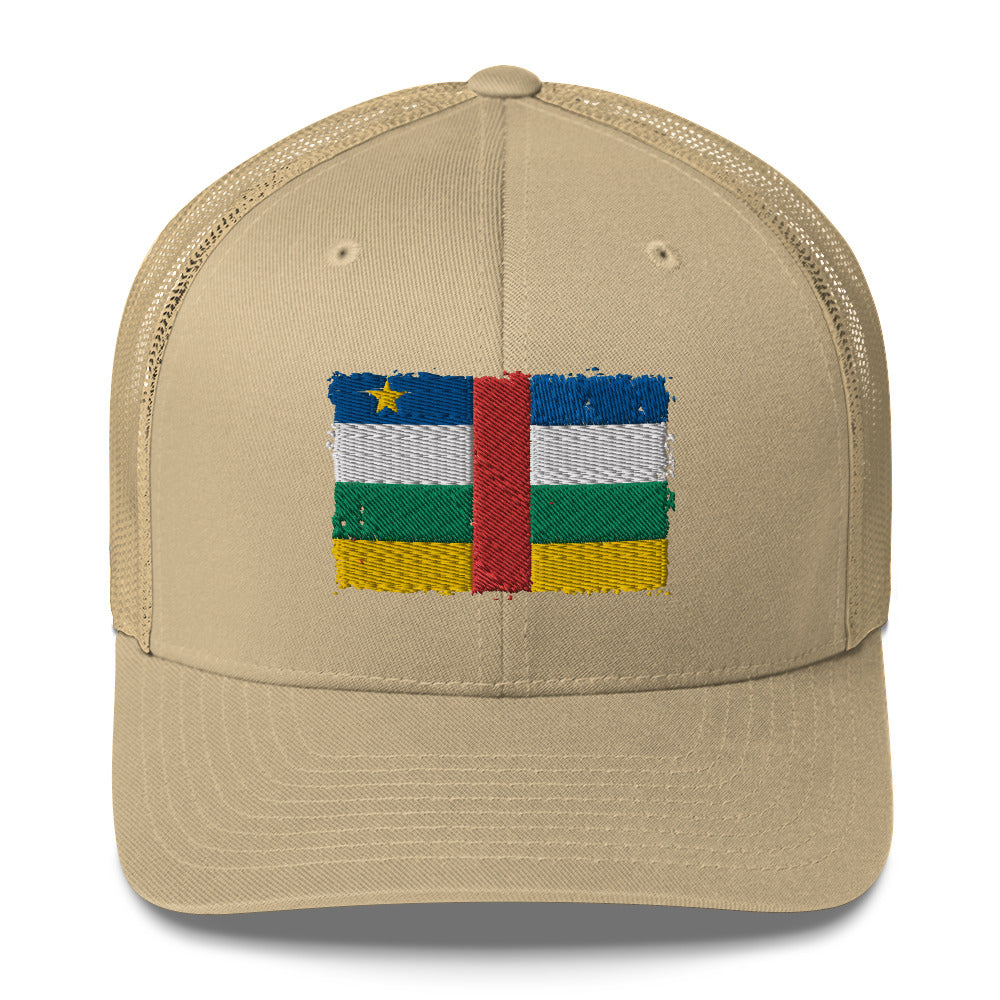 Central African Republic 3D Embroidery Trucker Cap Funky African