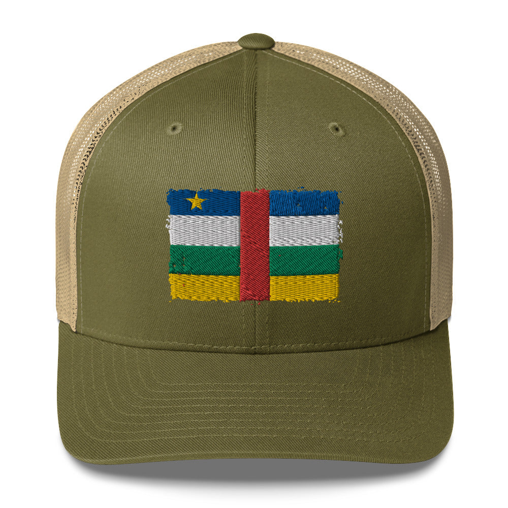 Central African Republic 3D Embroidery Trucker Cap Funky African