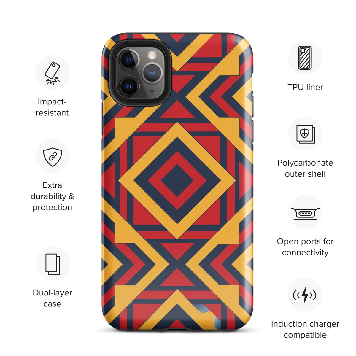 African Print Tough Case for iPhone® Funky African