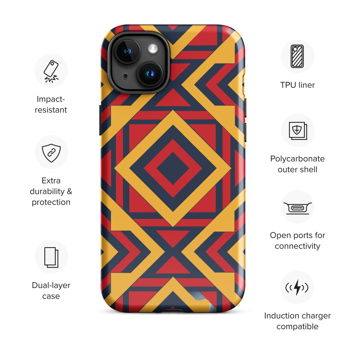 African Print Tough Case for iPhone® Funky African