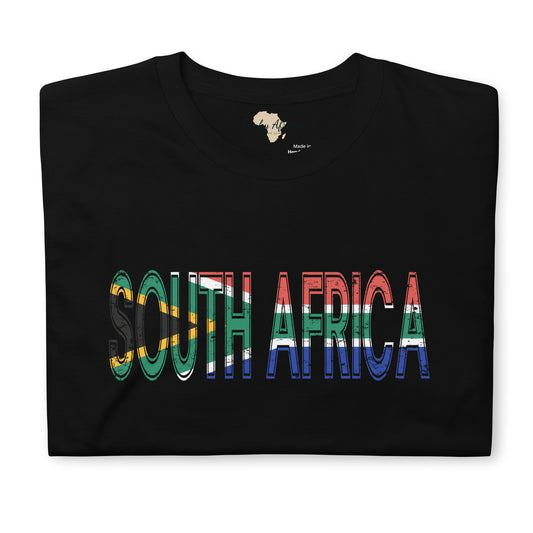 South African flag text Short-Sleeve Unisex T-Shirt