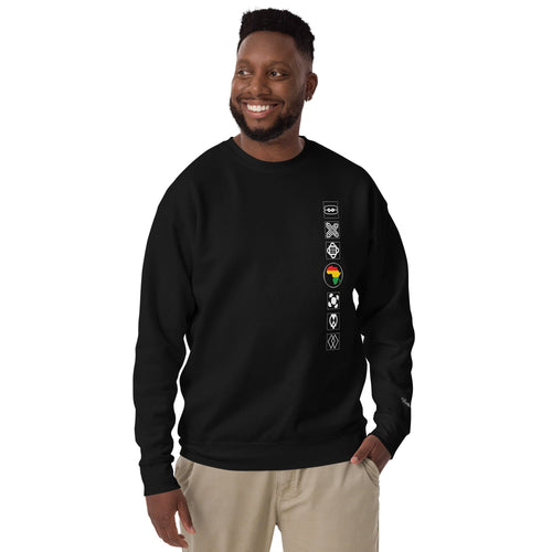 Adinkra Sided Unisex Premium Sweatshirt Funky African