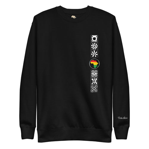 Adinkra Sided Unisex Premium Sweatshirt Funky African