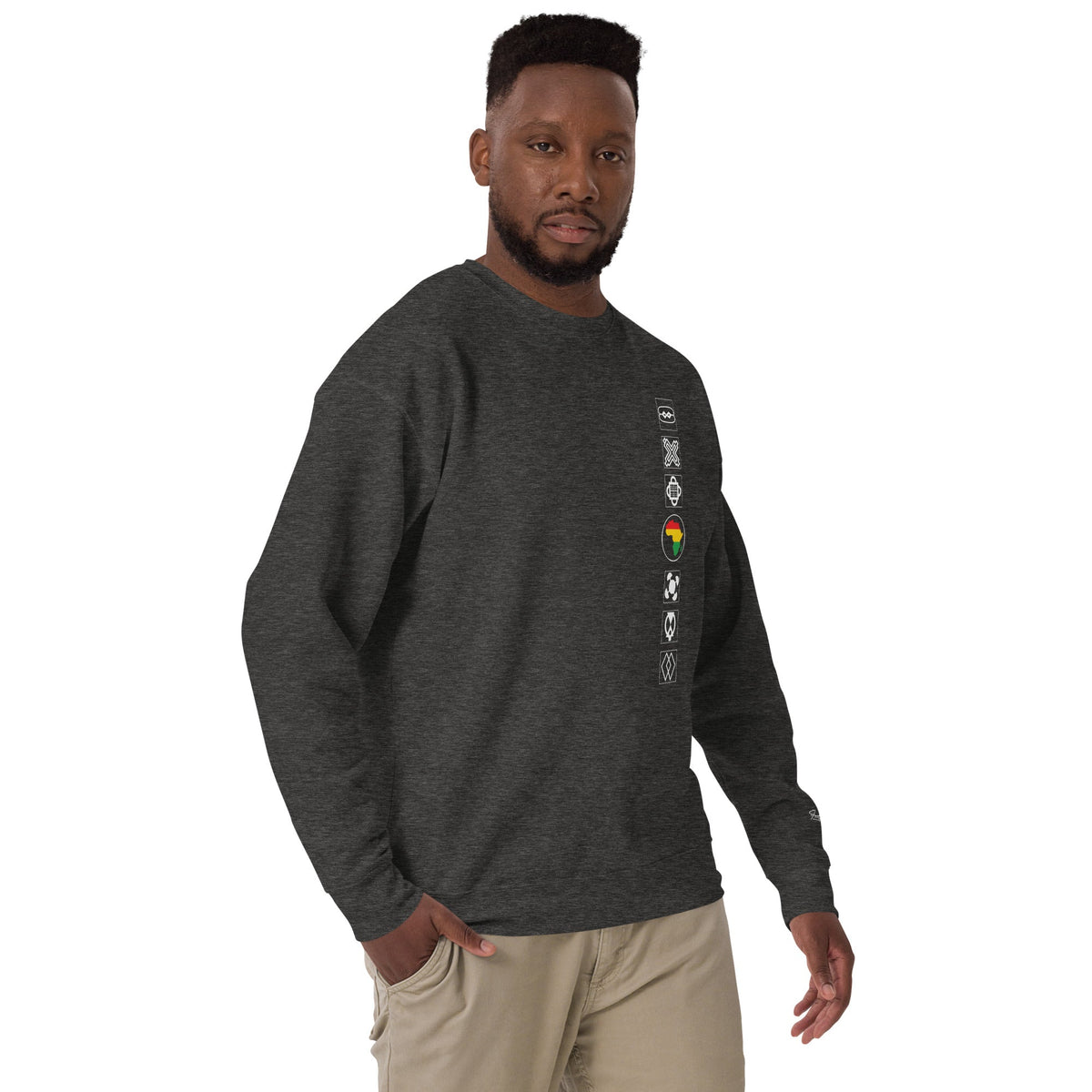 Adinkra Sided Unisex Premium Sweatshirt Funky African