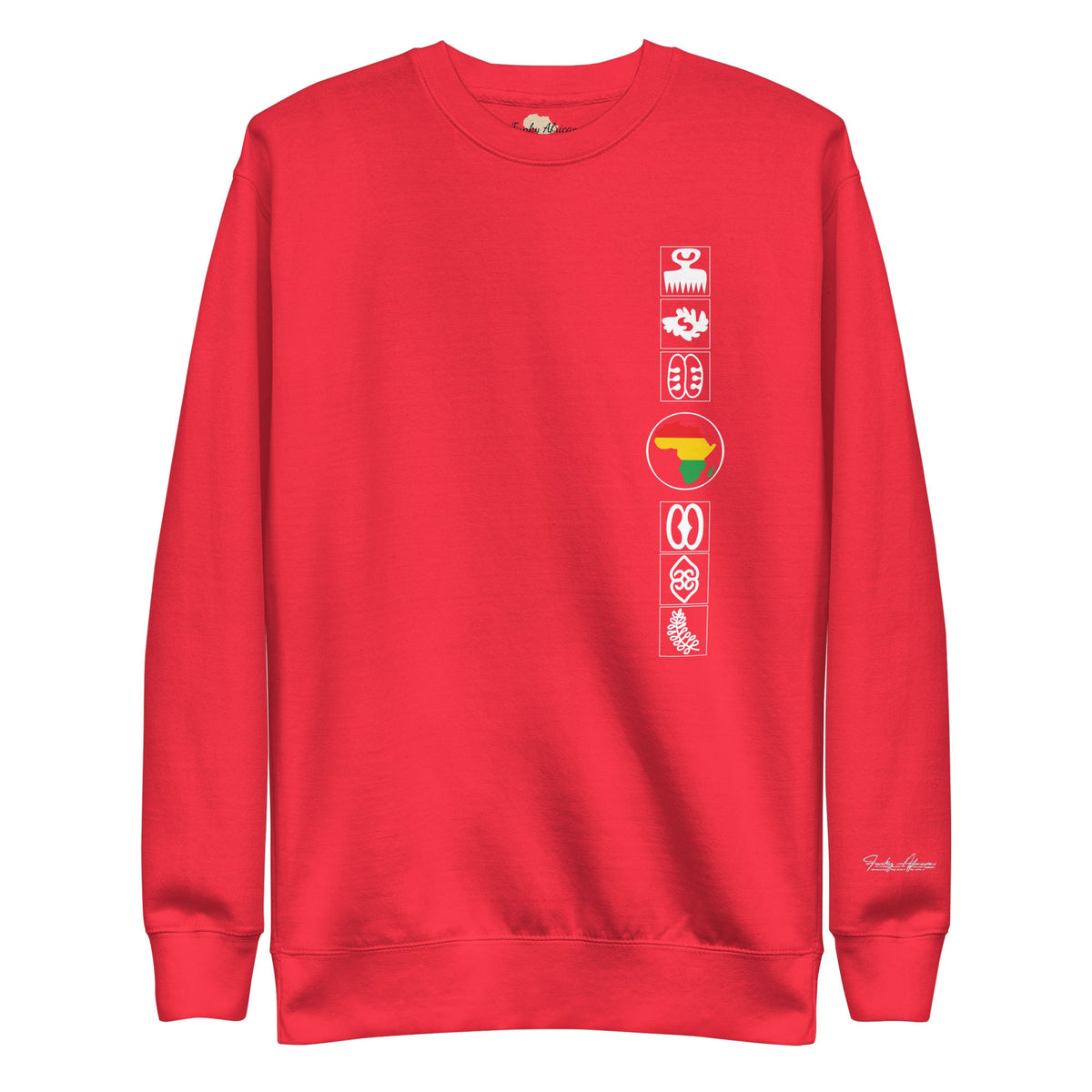 Adinkra Sided Unisex Premium Sweatshirt Funky African