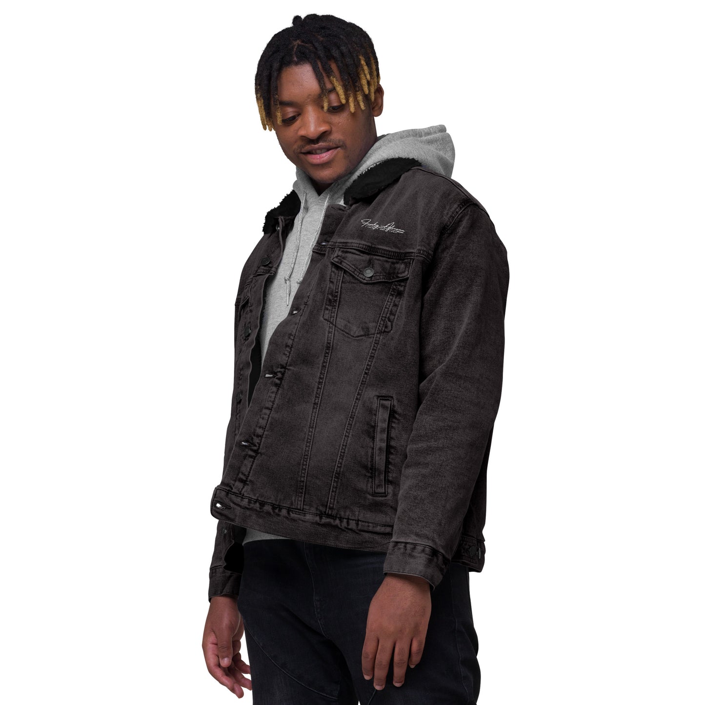 African Jungle Unisex denim sherpa jacket