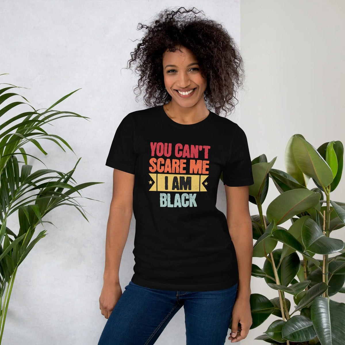 You can't scare me unisex tee Funky African