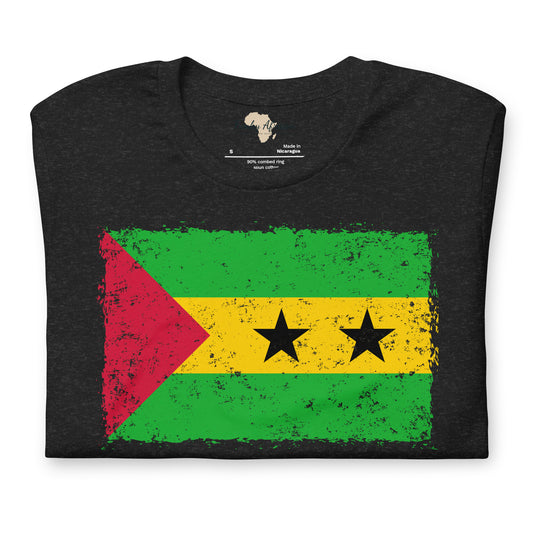 São Tomé and Príncipe grunge unisex tee