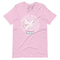 Peace begins with a smile unisex tee