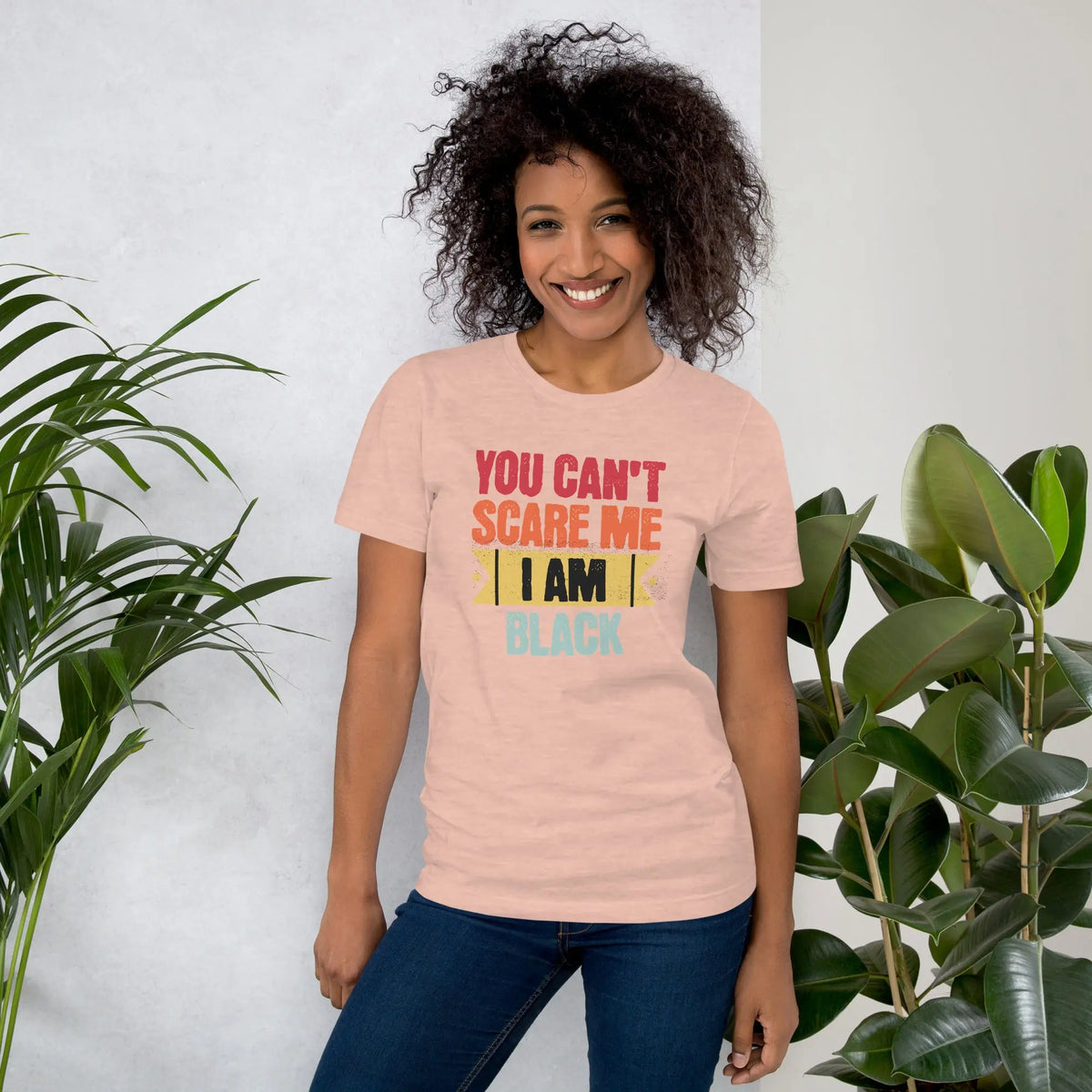 You can't scare me unisex tee Funky African