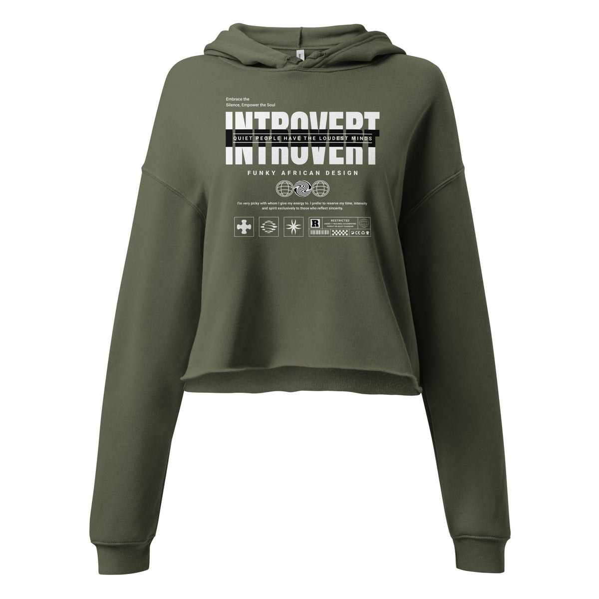Introvert Crop Hoodie Funky African