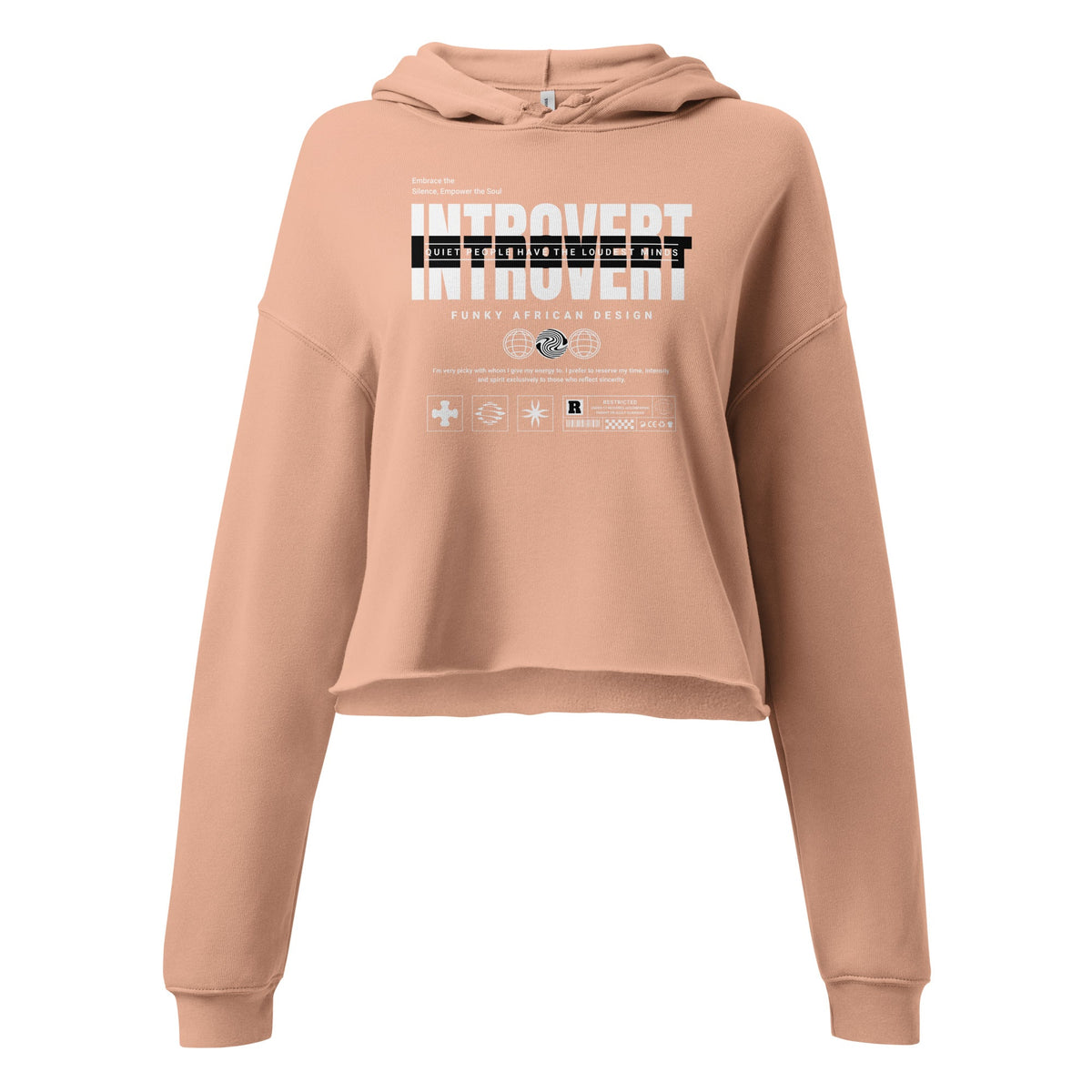 Introvert Crop Hoodie Funky African