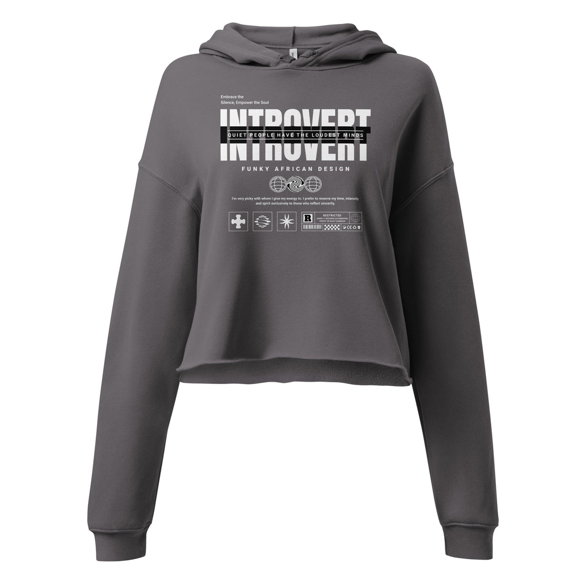Introvert Crop Hoodie Funky African