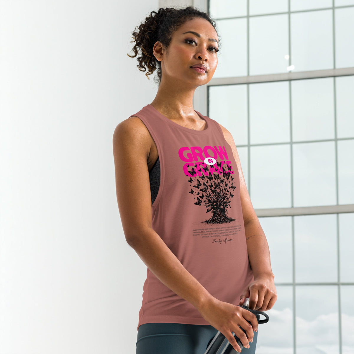 Grow in Grace Ladies’ Muscle Tank Funky African