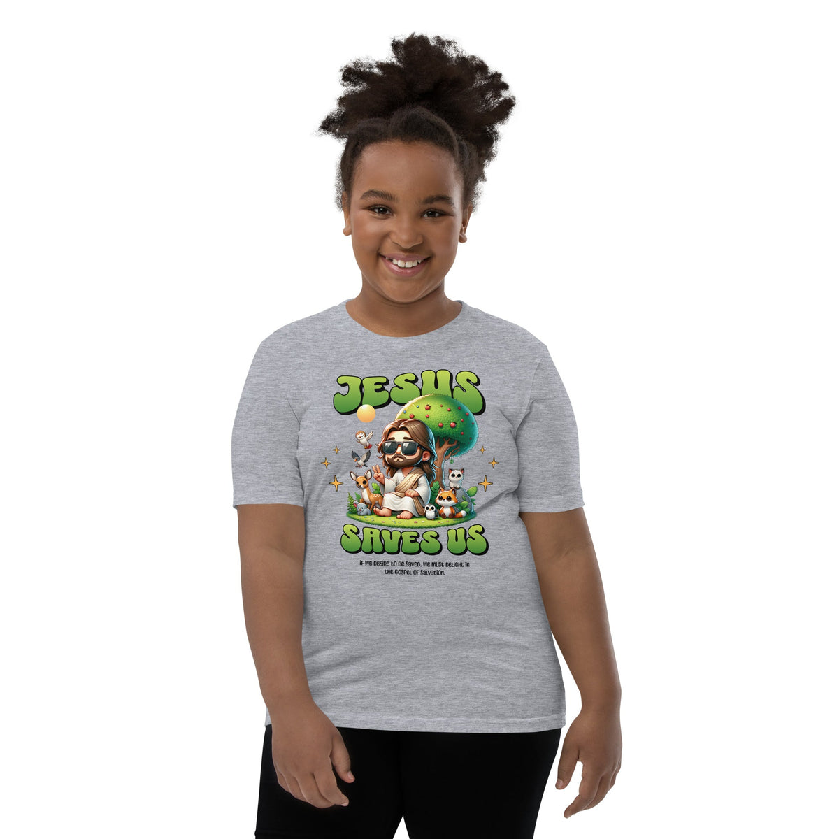 Jesus saves Youth T-Shirt Funky African