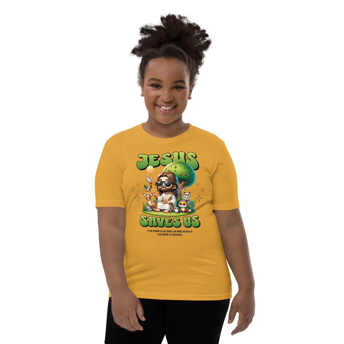 Jesus saves Youth T-Shirt Funky African